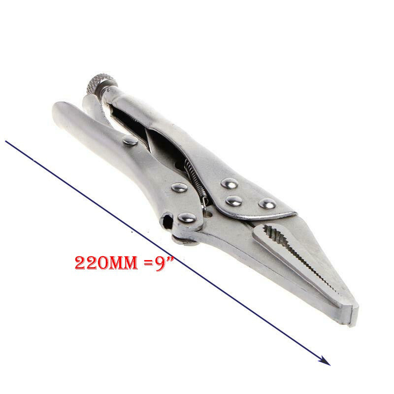 9" 230mm Locking Pliers Long Nose Clamping Vice Grip Straight Jaw long nose