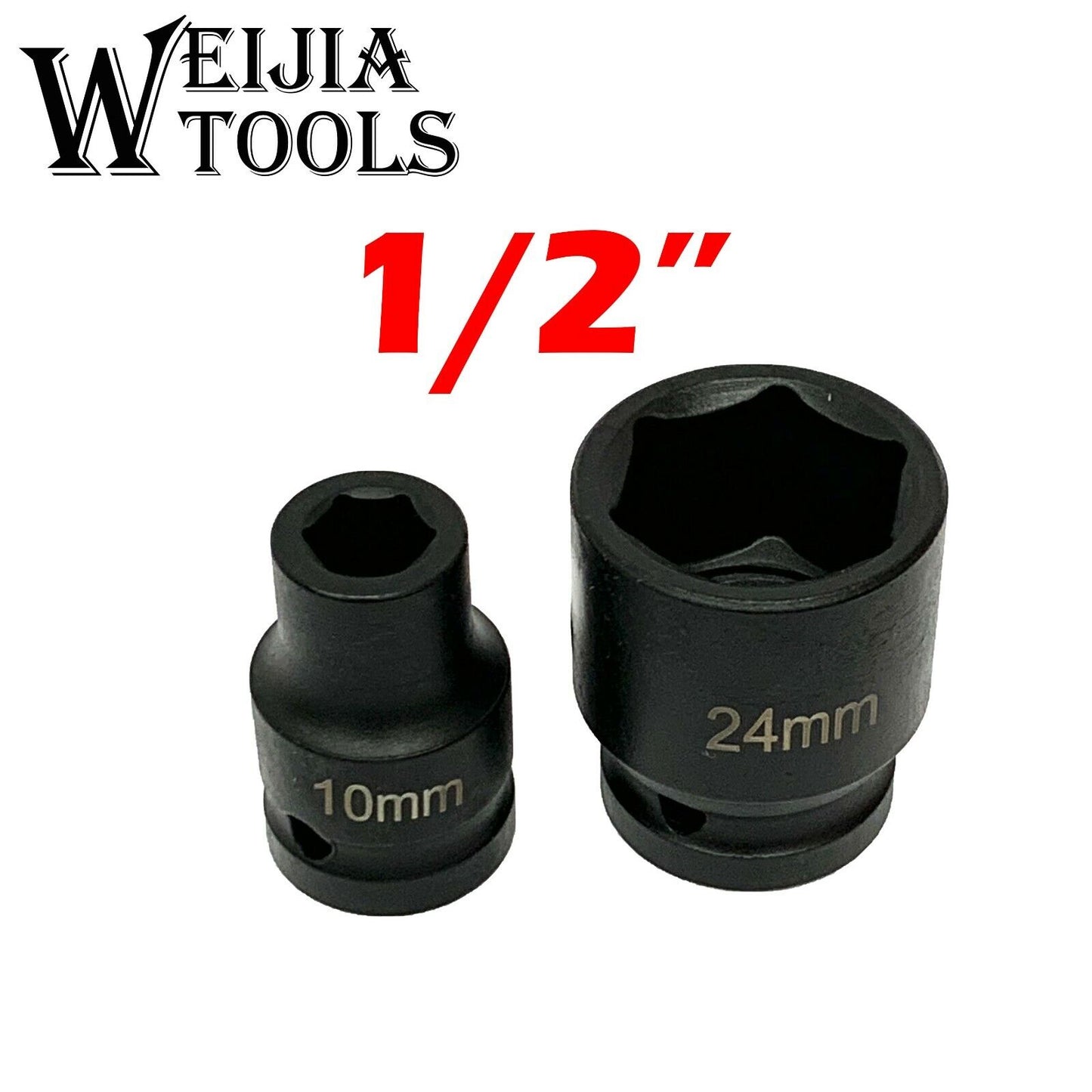 IMPACT SOCKET SET 10pcs 1/2"inch DRIVE METRIC short EXTENSION BAR CR-MO 10-24mm
