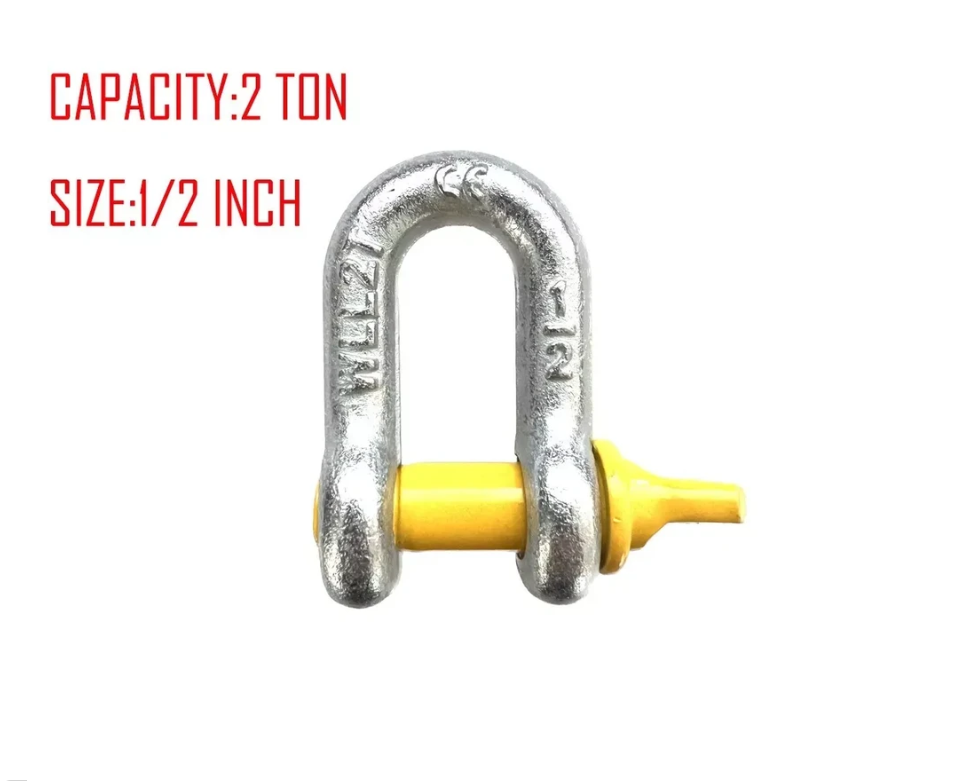 6mm to 25.4mm 1/4" to 1" D SHACKLE WITH YELLOW PIN CE certification