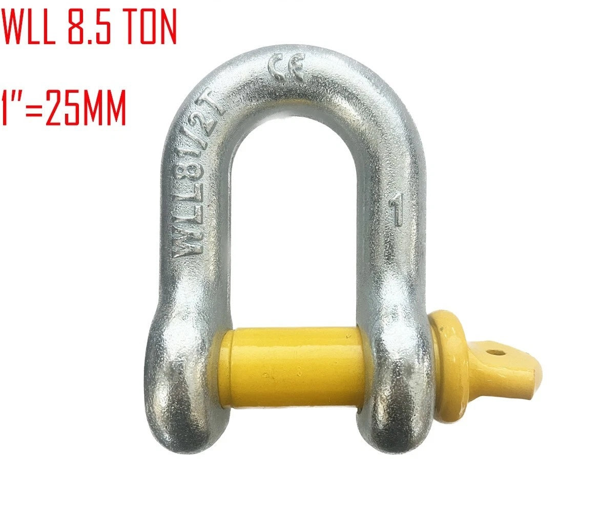 6mm to 25.4mm 1/4" to 1" D SHACKLE WITH YELLOW PIN CE certification