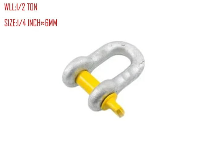 6mm to 25.4mm 1/4" to 1" D SHACKLE WITH YELLOW PIN CE certification