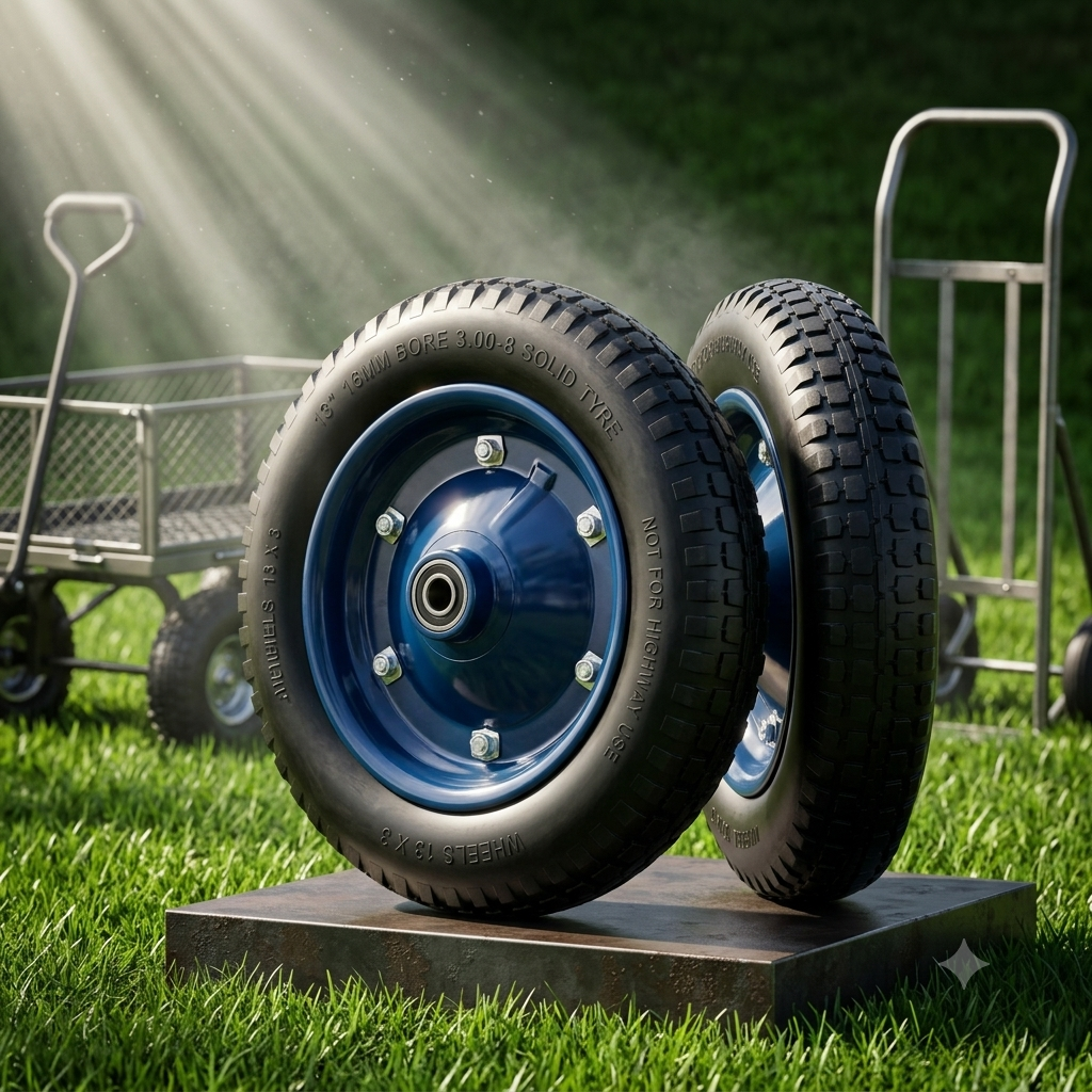 13" 3.00-8 16mm Bore solid Trolley Wheelbarrow Tyre Wheel Wheels Tyres Proof