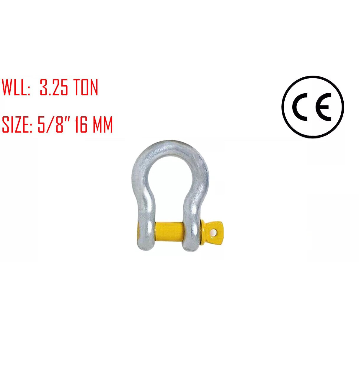 6mm to 25mm Bow Shackle U Loop Dee Shackle ¨C Heavy Duty Chain Link Tow Trailer CE Certified