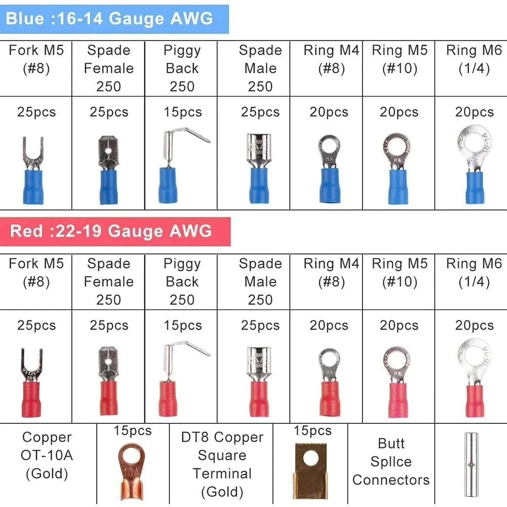 678Pcs Crimp Terminals Connectors Electrical Wire Crimping Set Connector Assorte