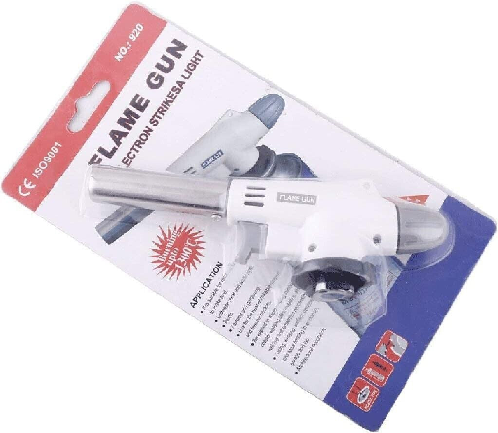 White Gas fireTorch Flame With trigger Jet Gun Butane Blow Soldering Burner Lighter Solder