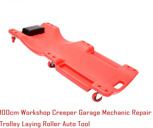 100cm Workshop Creeper Garage Mechanic Repair Trolley Laying Roller Auto Tool Red/Black