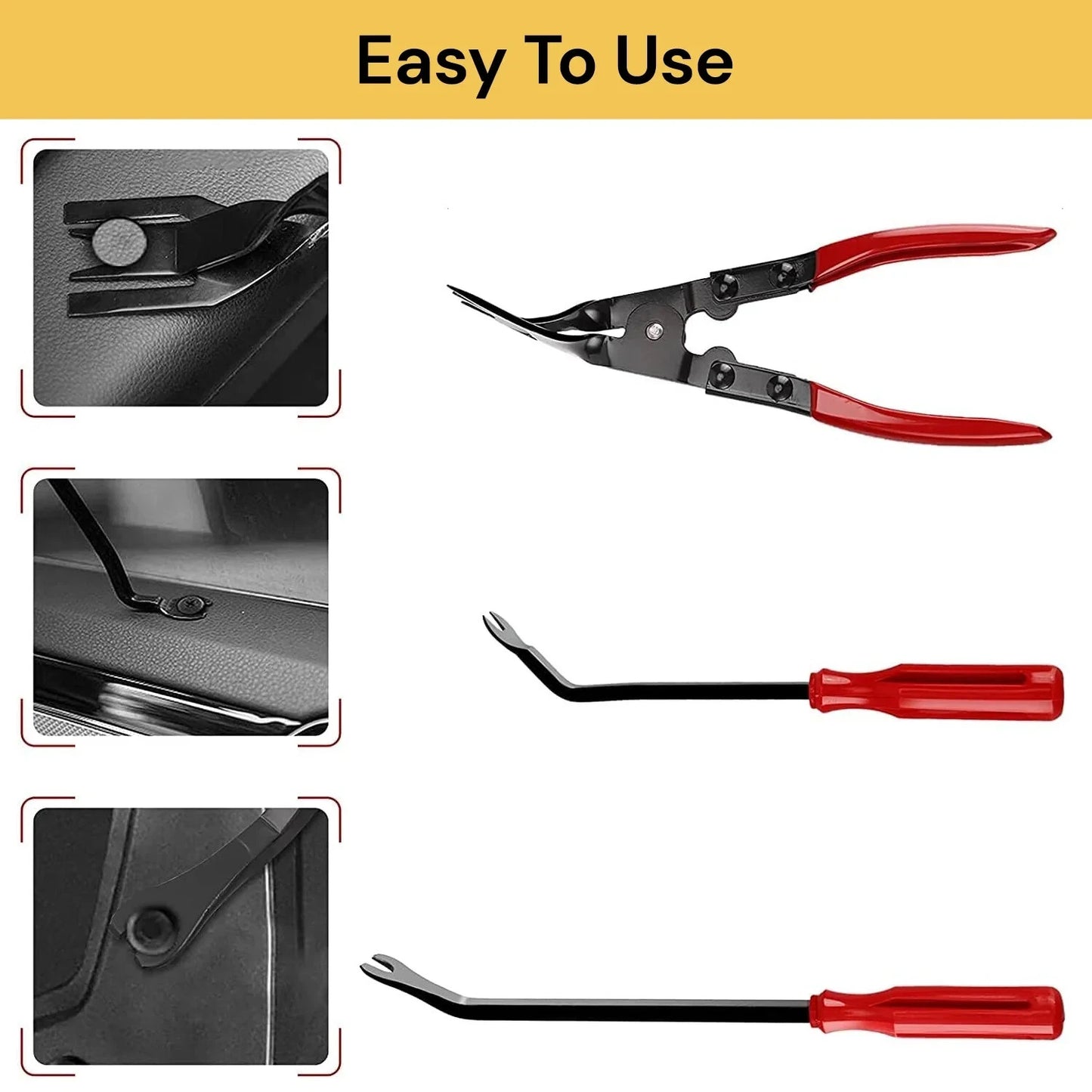 19PCS Car Trim Removal Tool Auto Hand Plastic Pry Bar Panel Door Clip Interior
