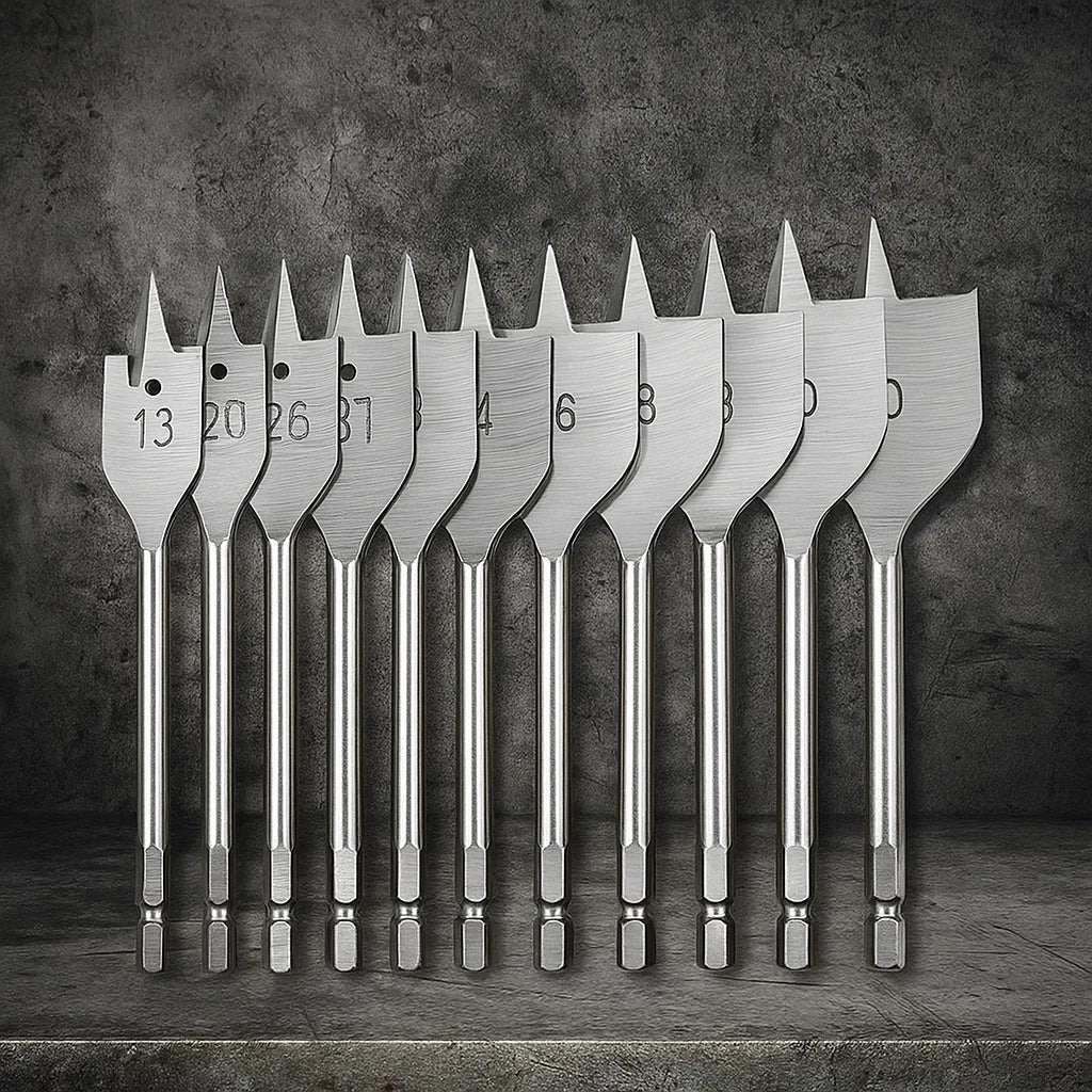 FLAT WOOD BORING SPADE DRILL BITS Metric 13mm 25mm- 40mm FULL SIZE