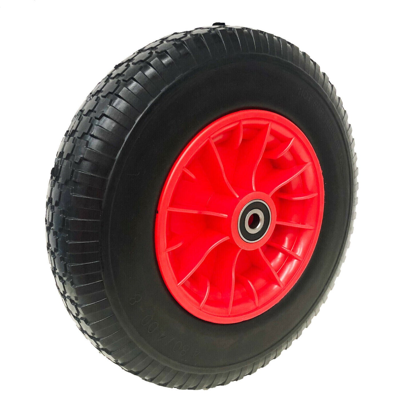 16" 4.80/4.00-8 19mm BORE Solid Tyre Wheel Wheelbarrow Wheels Puncture Proof Plastic Rim