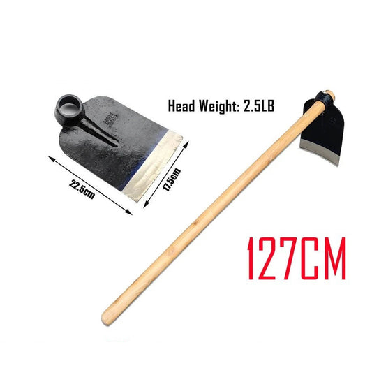 2.5LB Digging Hoe With 127CM Wooden Handle Mattock Gardening Farming Hand Tool