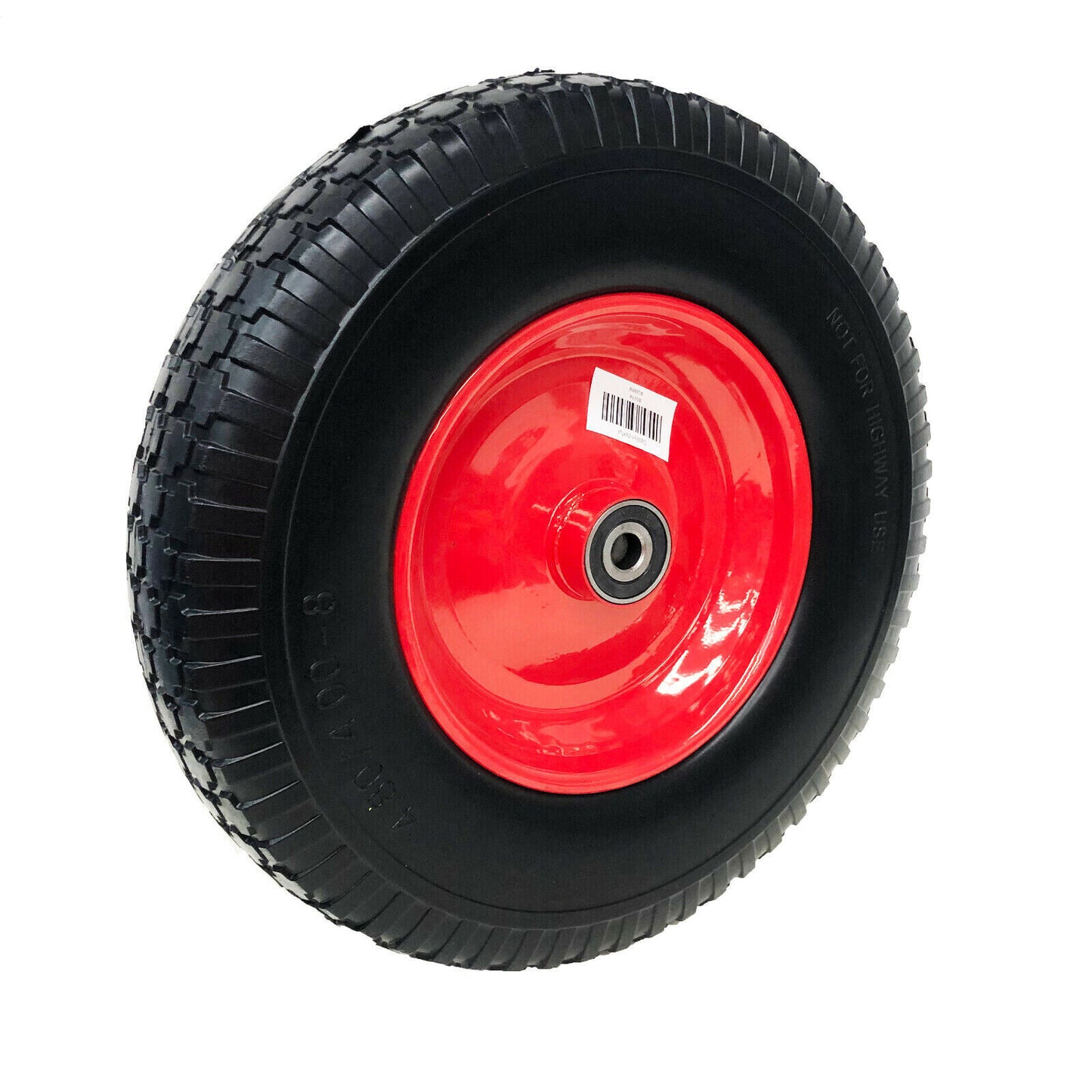 Solid Tyre Wheelbarrow Wheels | 16" 4.80/4.00-8 25mm BORE | Puncture Proof, Steel Rim