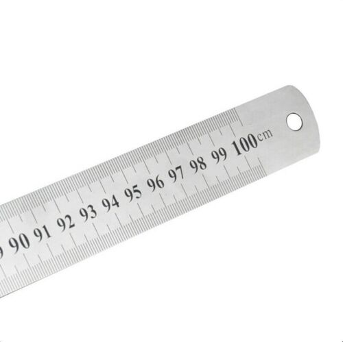 100cm Stainless Steel Double Sided Metal Ruler with Inch and Metric Measurements