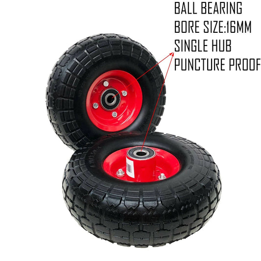 wheelbarrow wheel hub types comparison double hub vs offset hub 16mm bearing explanation