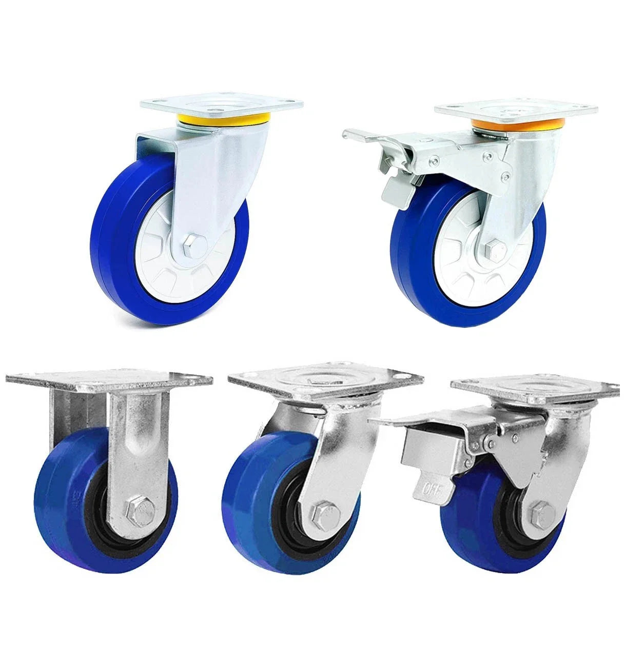 Heavy Duty Blue TPR Castor 5"/6"/8",Swivle/Swivel Brake/Fixed