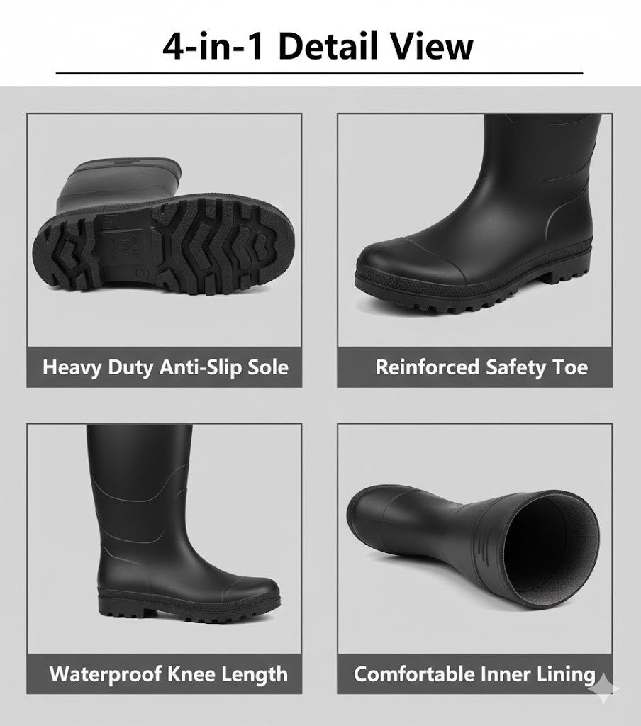 Durable Waterproof Long Knee Soft Rain Boots for Maximum Coverage and Comfort - Perfect for Outdoor Enthusiasts, Gardeners, and Reliable Waterproof Footwear, Slip-Resistant, Waterproof Gum Boots