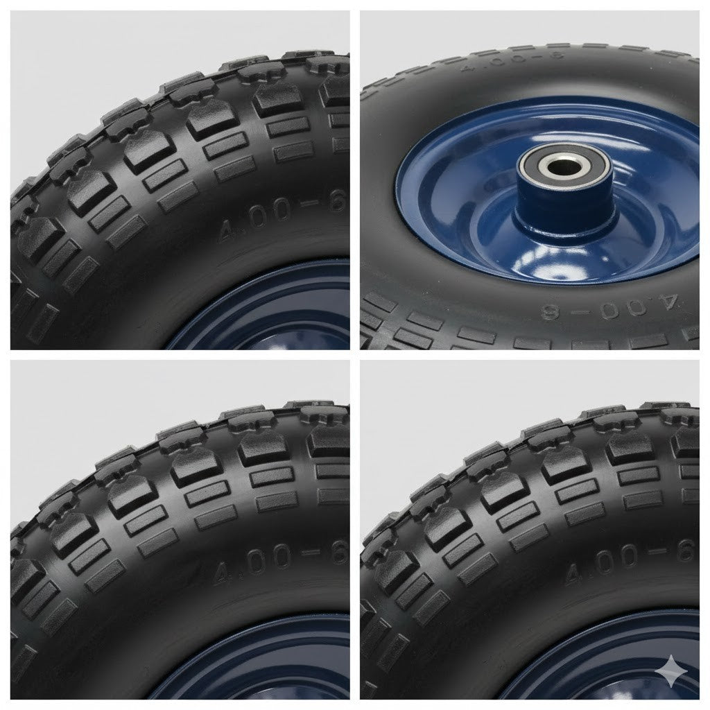 13x4.00-6 solid 16mm/20mm Bore Wheel barrow Tyre Wheel Wheels Puncture Tyres