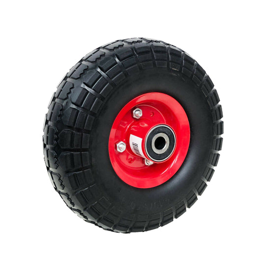 10 inch solid wheelbarrow wheel with 16mm offset hub, puncture proof heavy duty trolley wheel, max load 120kg