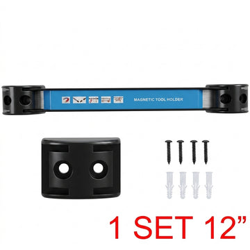 12 inch magnetic tool holder bar set with mounting brackets and wall screws