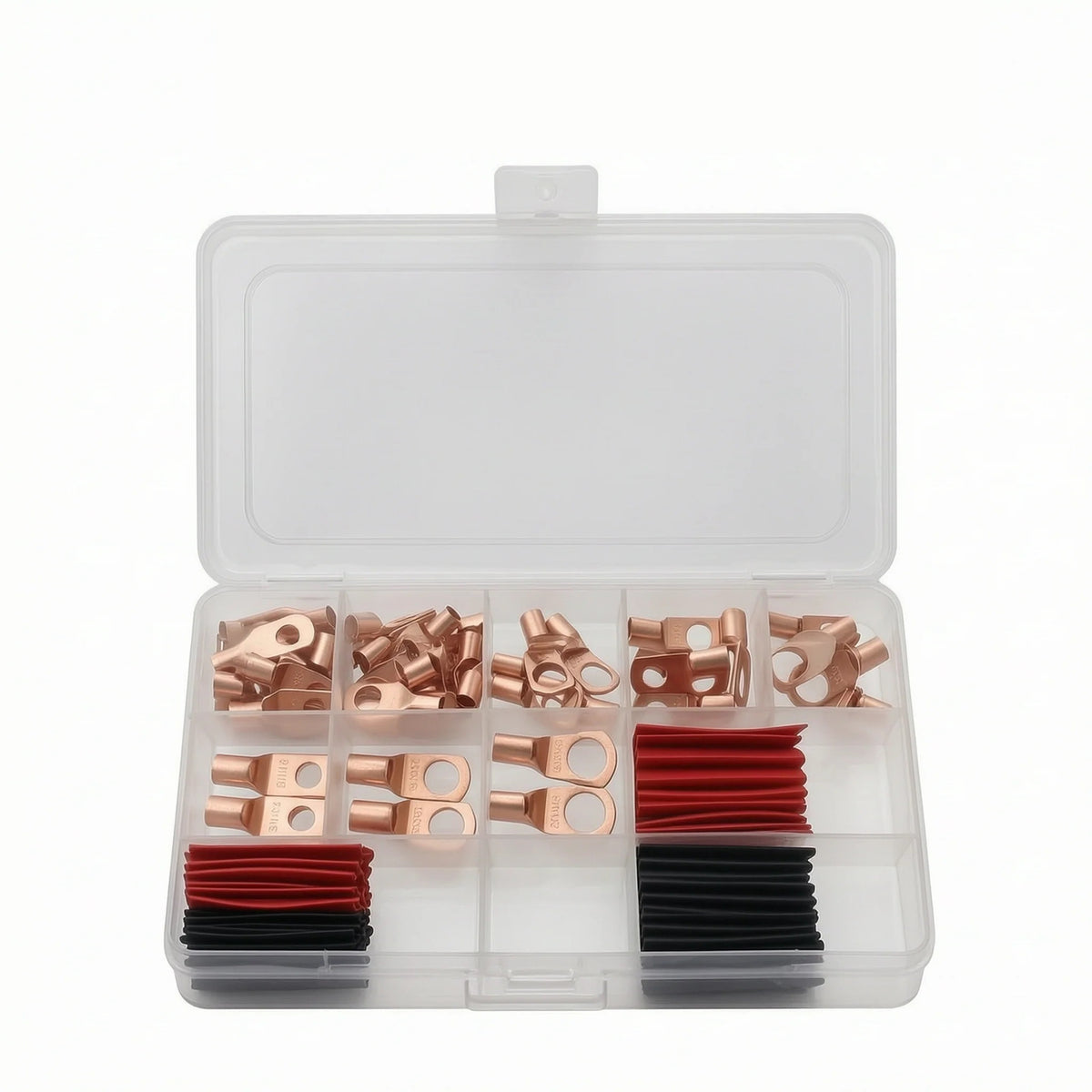 100pcs Copper Lug Terminal Kit with Heat Shrink Tubing