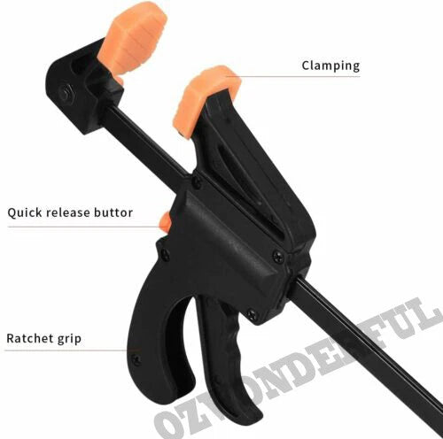 F Clamp Quick Release Bar Clamp – Woodworking Squeeze Trigger Grip 4" to 24"