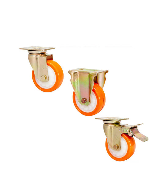 Heavy Duty PU Castor Wheels 3" 4" 5" – Fixed / Swivel / Brake | Industrial & Furniture