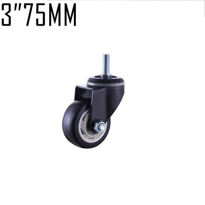 Black PU Castor Wheels 1.5" 2" 3" – Swivel / Brake / Fixed Plate Bolt | Industrial
