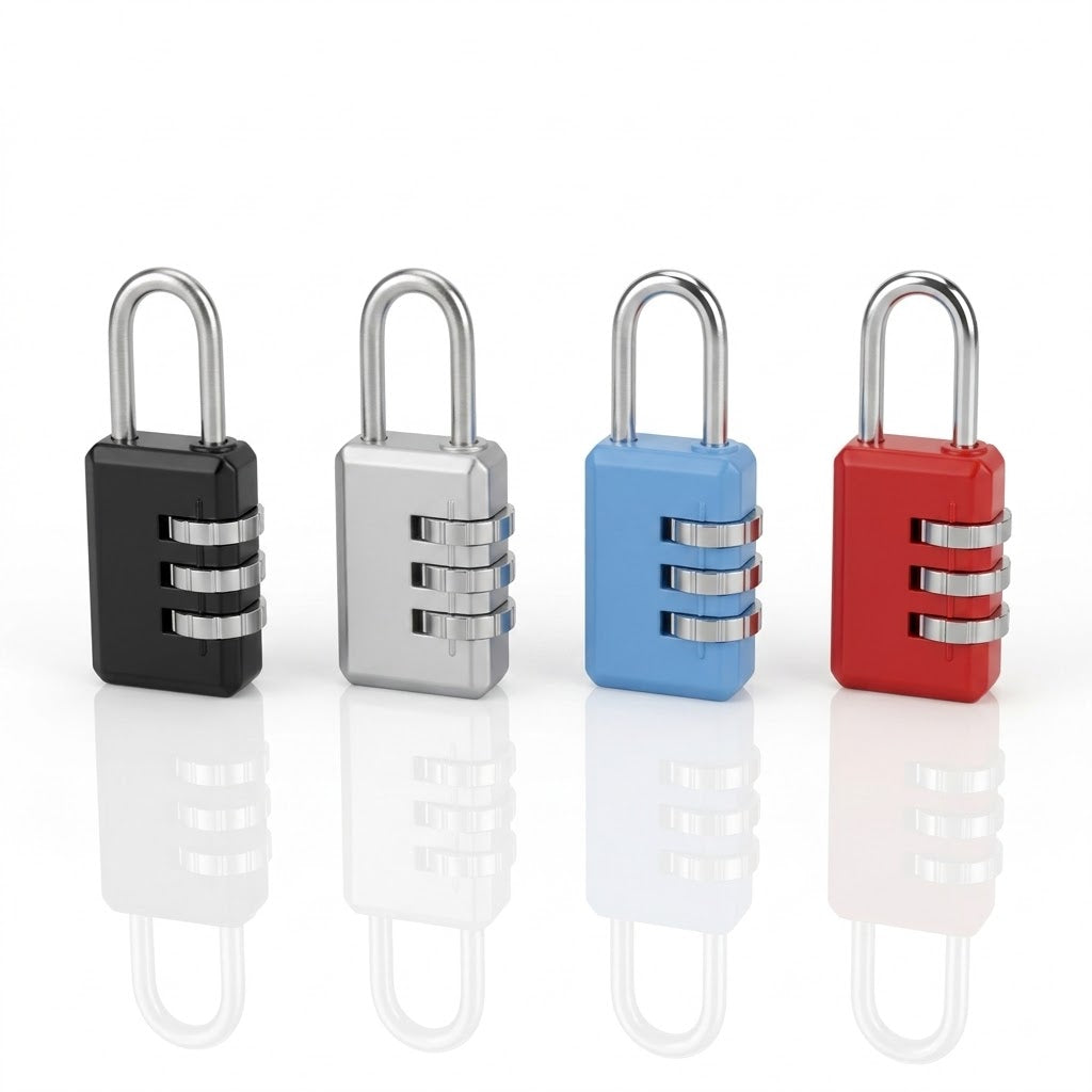 3 Digit Combination Lock Travel Padlock – Resettable · No Keys Required