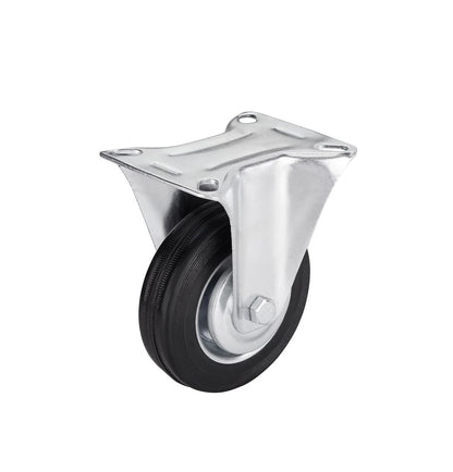 Black Rubber Castor Wheels 3" 4" 5" – Swivel / Brake / Fixed | M12x45mm Bolt