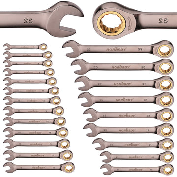 Black 6-32MM Ratchet Spanner Nickel Plating Ratcheting Spanners Metric Wrench