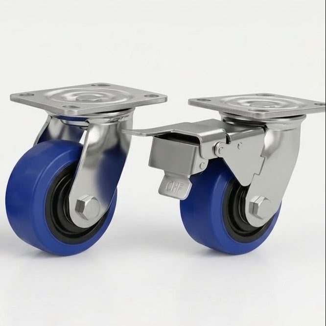 5" Heavy Duty Blue TPR Rubber Castor Wheel
