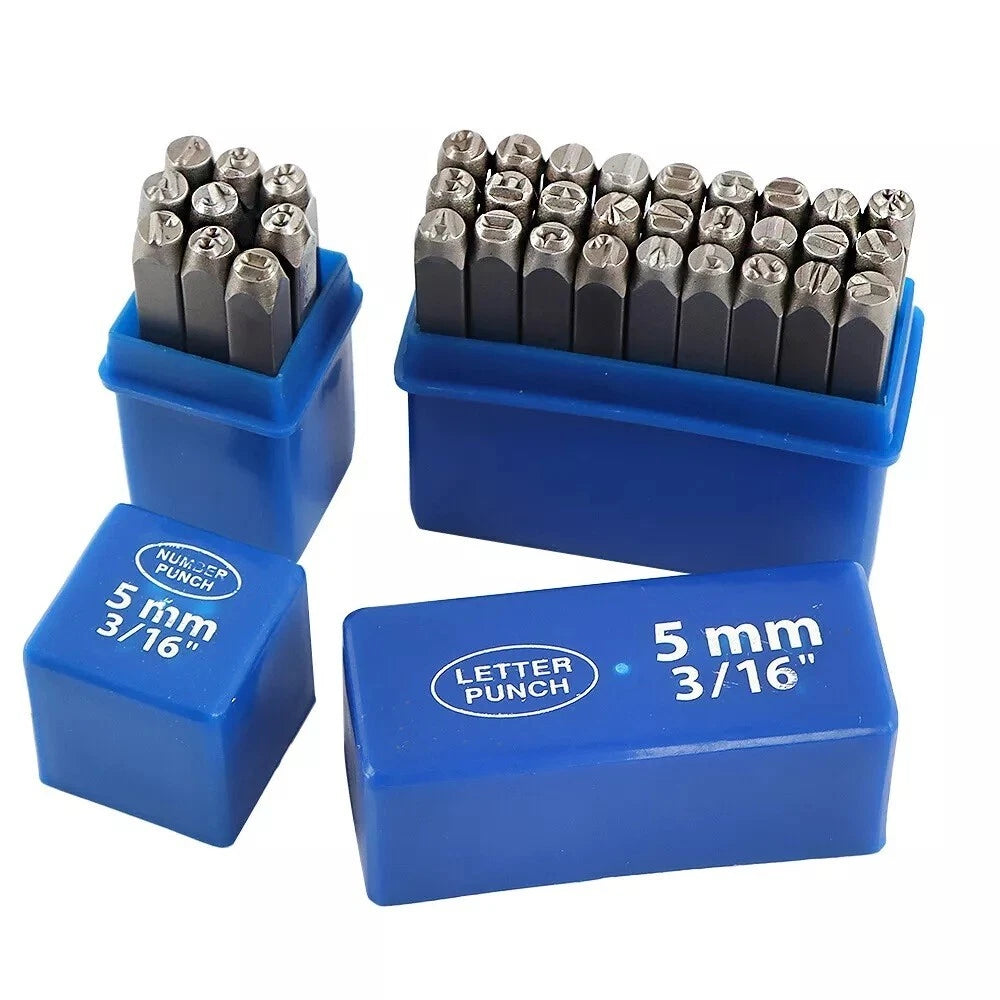 LETTER NUMBER PUNCH STAMP SET 2/3/4/5/6/8/10/12.5MM Hardened Steel