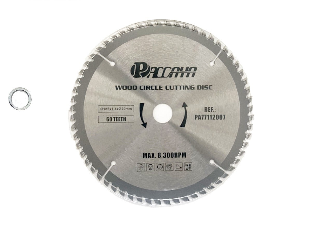 Paccaya 185mm Circular Saw Blade 40T / 60T · Tungsten Carbide Tipped · 20mm Bore，16mm reducer