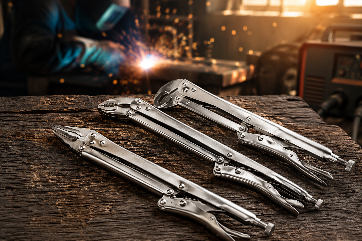 15" 380mm Long Nose Locking Pliers Vice Grip Self Clamping 15°,45°,90°