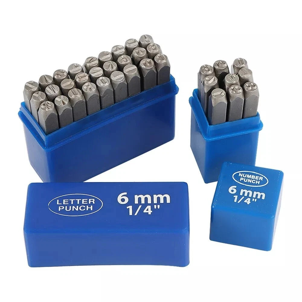 LETTER NUMBER PUNCH STAMP SET 2/3/4/5/6/8/10/12.5MM Hardened Steel