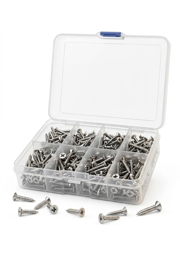 800 Piece M2 Self Tapping Screw Assortment Kit – Carbon Steel Flat Head Phillips Micro Screws 4mm–20mm for Electronics, Laptop, Drone, RC Model & Precision Repairs