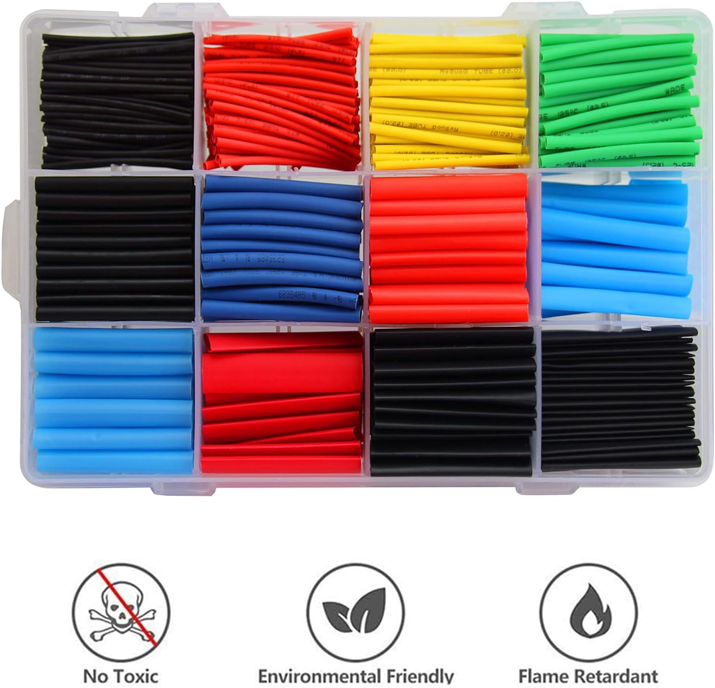 800PCS Heat Shrink Tubing Assortment 2:1 Electric Insulation Heat Shrink Tube