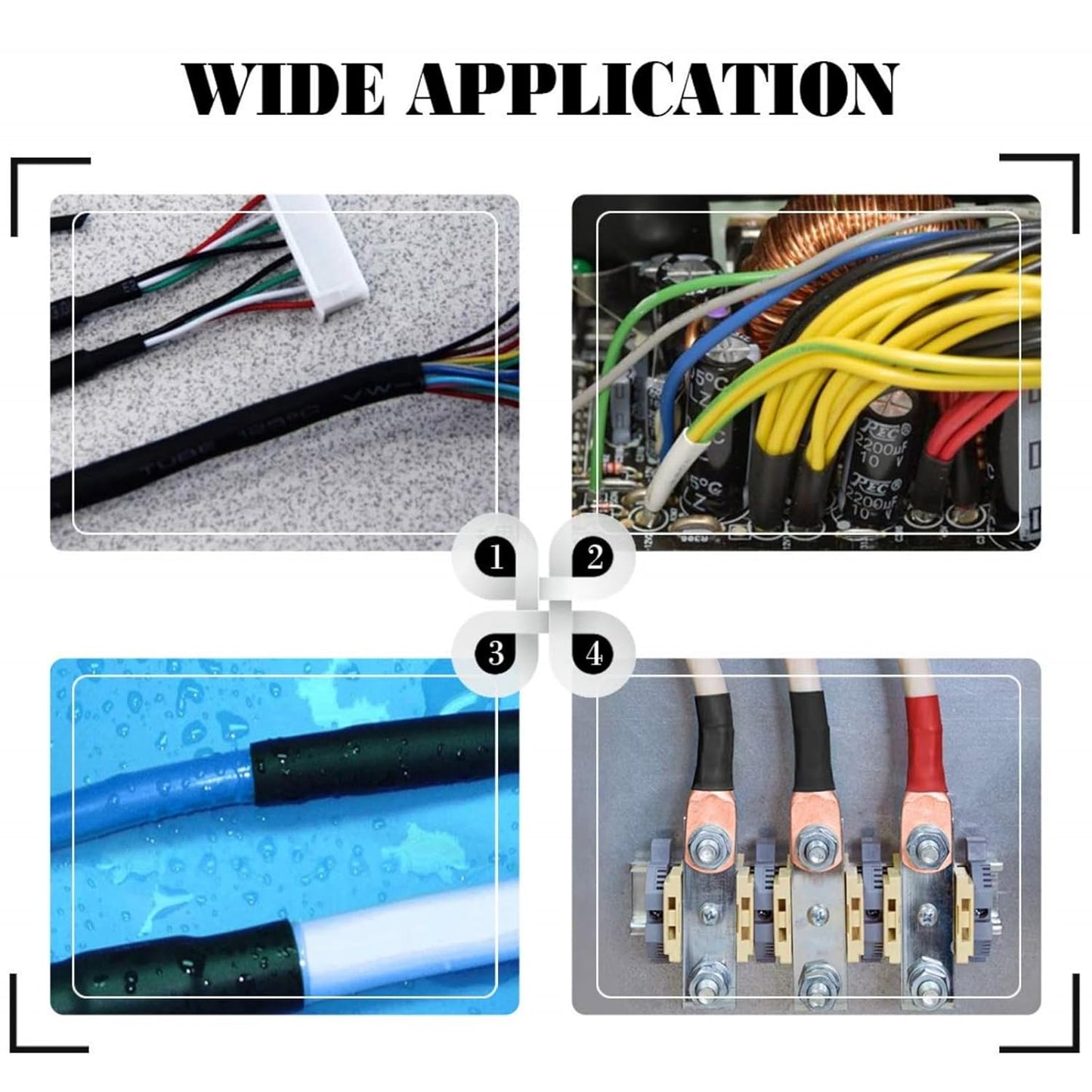 100pcs Copper Lug Terminal Kit with Heat Shrink Tubing
