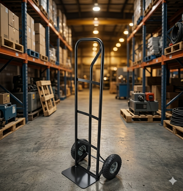 Highback Appliance Trolley — Heavy Duty 10" Pneumatic Wheels · 1.3mm Tubular Steel · Black