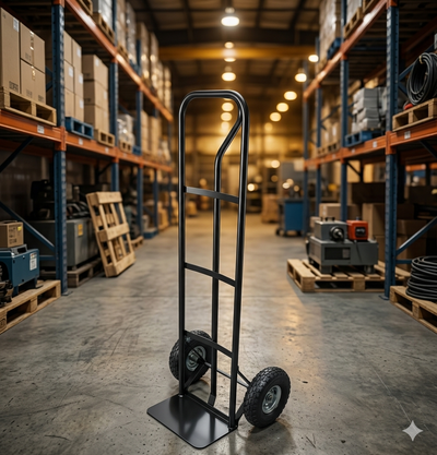 Highback Appliance Trolley — Heavy Duty 10" Pneumatic Wheels · 1.3mm Tubular Steel · Black