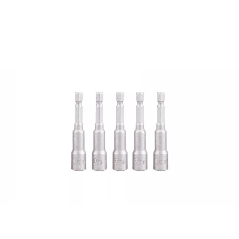 5PCS 6mm-19mm 65mm Magnetic Socket Nut Driver Impact Adapter Drill Bit 1/4" Hex