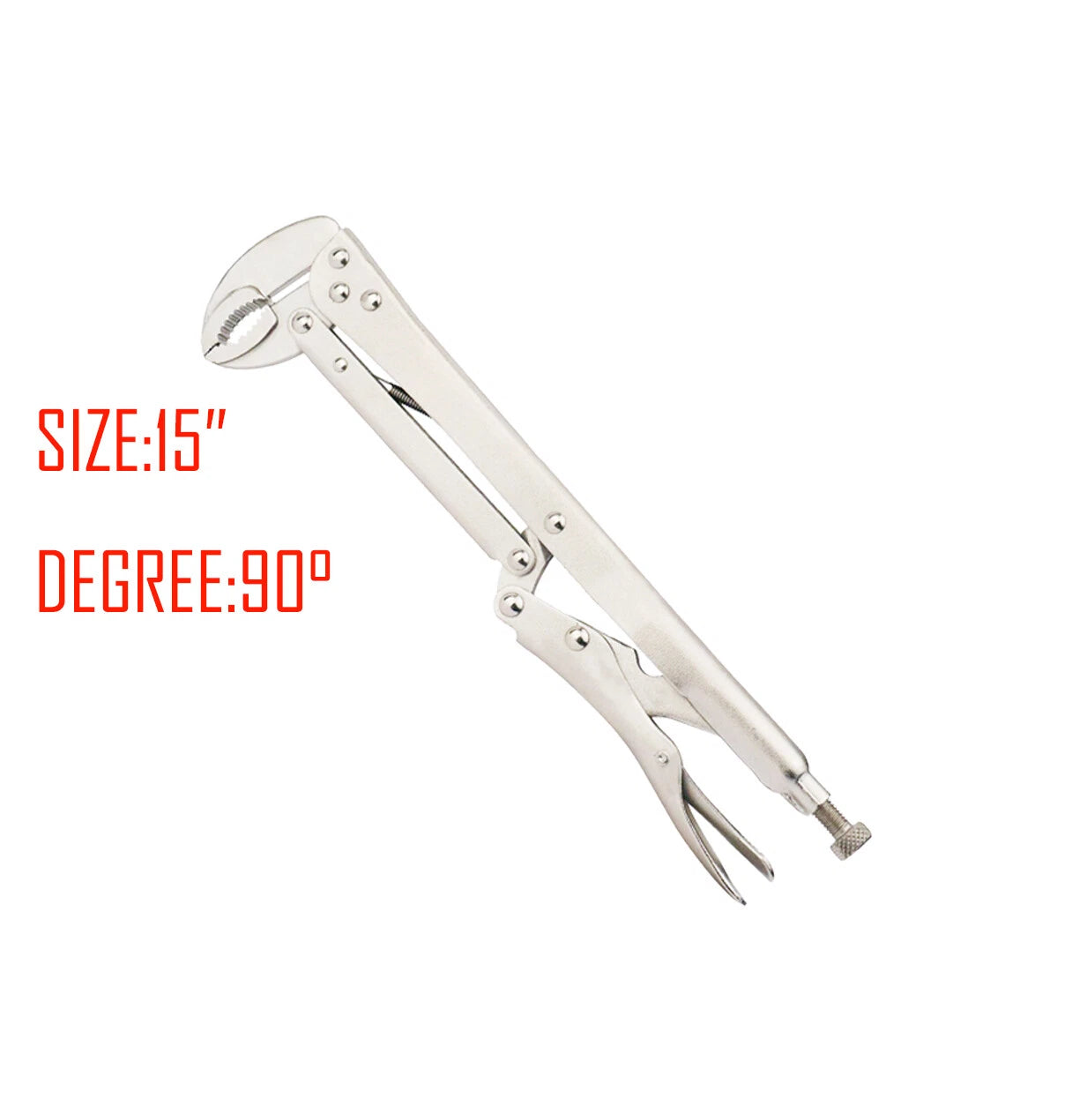 15" 380mm Long Nose Locking Pliers Vice Grip Self Clamping 15°,45°,90°