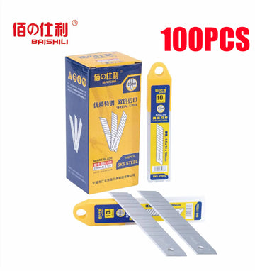 BAISHILI 100mm SK5 Snap-Off Utility Knife Blades – Heavy Duty Trimming Blades