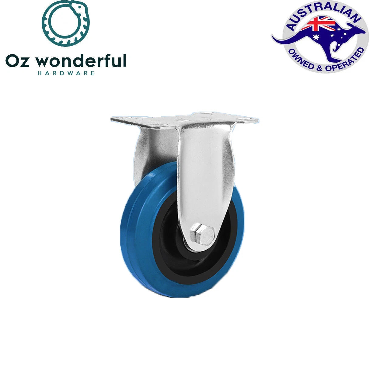 Blue TPR Castor Wheels 3" 4" 5" – Swivel / Brake / Fixed Plate Bolt | Industrial
