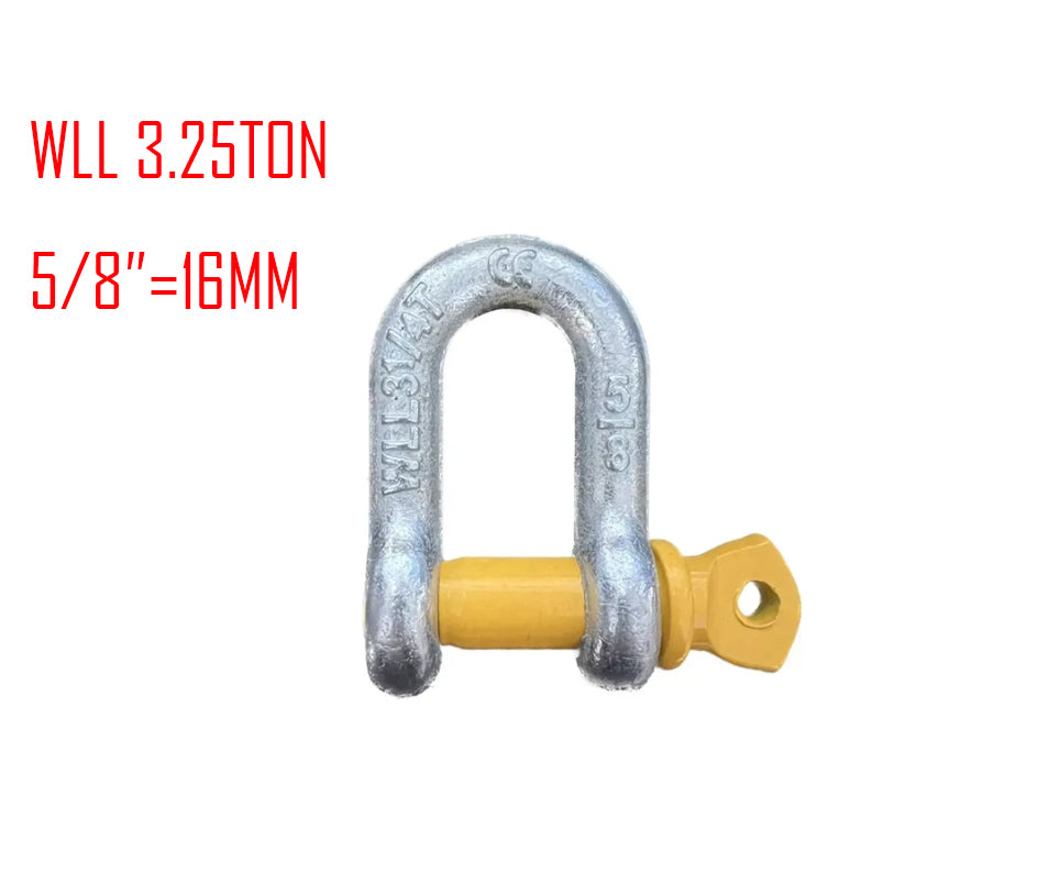 6mm to 25.4mm 1/4" to 1" D SHACKLE WITH YELLOW PIN CE certification