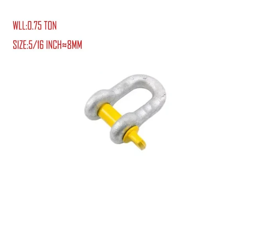 6mm to 25.4mm 1/4" to 1" D SHACKLE WITH YELLOW PIN CE certification