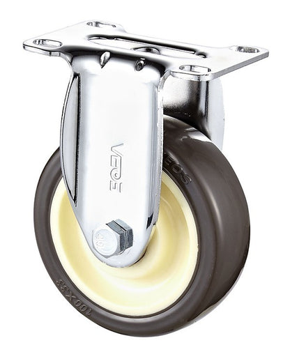 Grey Chrome TPR Castor Wheels 3" 4" 5" – Swivel / Brake / Fixed Plate| Industrial grade