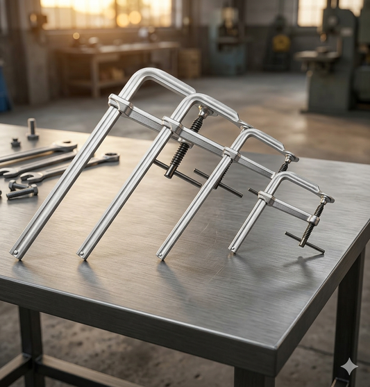 Heavy Duty Industrial Welding F Clamp Solid Forged Steel · 1250kg Holding Force · 180mm Throat
