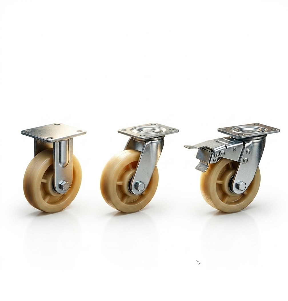 Heavy Duty Nylon PU Castor Wheels 4" 5" 6" 8" – Fixed / Swivel / Brake | Industrial & Furniture