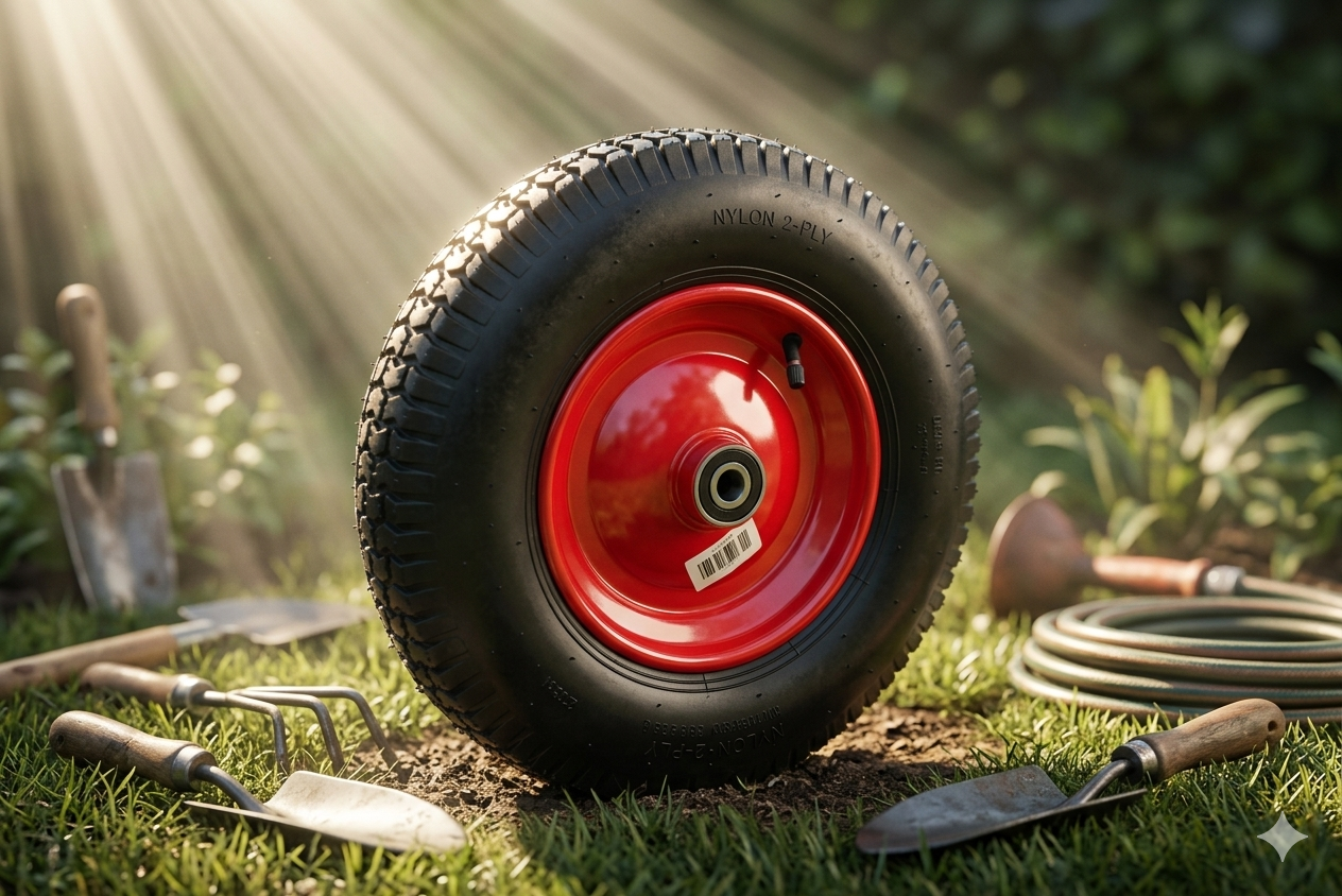 16" Pneumatic Wheelbarrow Tire 4.80/4.00-8 Trolley Tyre with 16mm Bore Durable Pneumatic Tyre Wheel for Smooth Ride Steel Rim