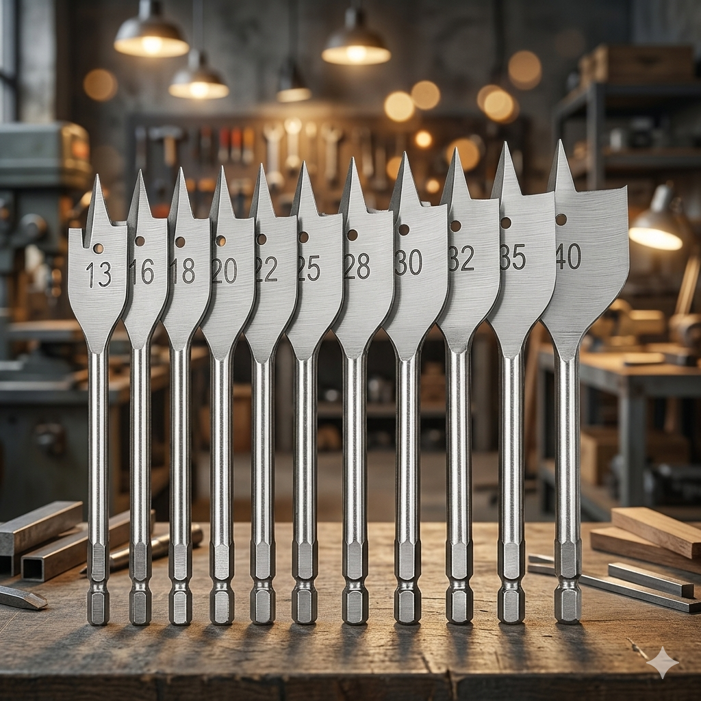FLAT WOOD BORING SPADE DRILL BITS Metric 13mm 25mm- 40mm FULL SIZE